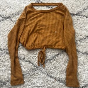 mustard yellow cropped sweater